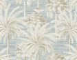 York Dream Of Palm Trees Blue Texture Wallpaper