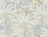 York Dream Of Palm Trees Blue Texture Wallpaper