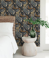 York Navy Gold Cat Nap Peel & Stick Wallpaper