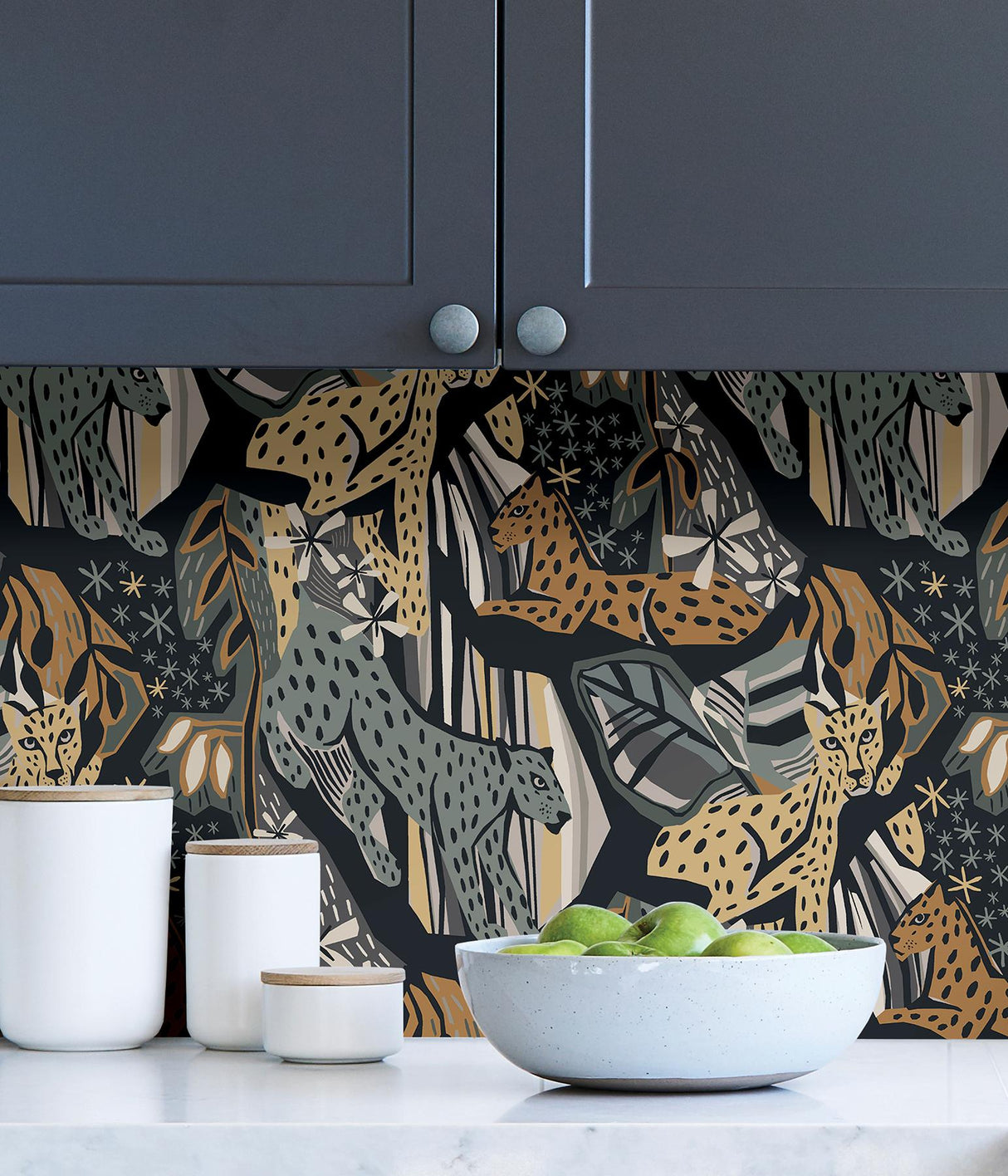 York Navy Gold Cat Nap Peel & Stick Wallpaper