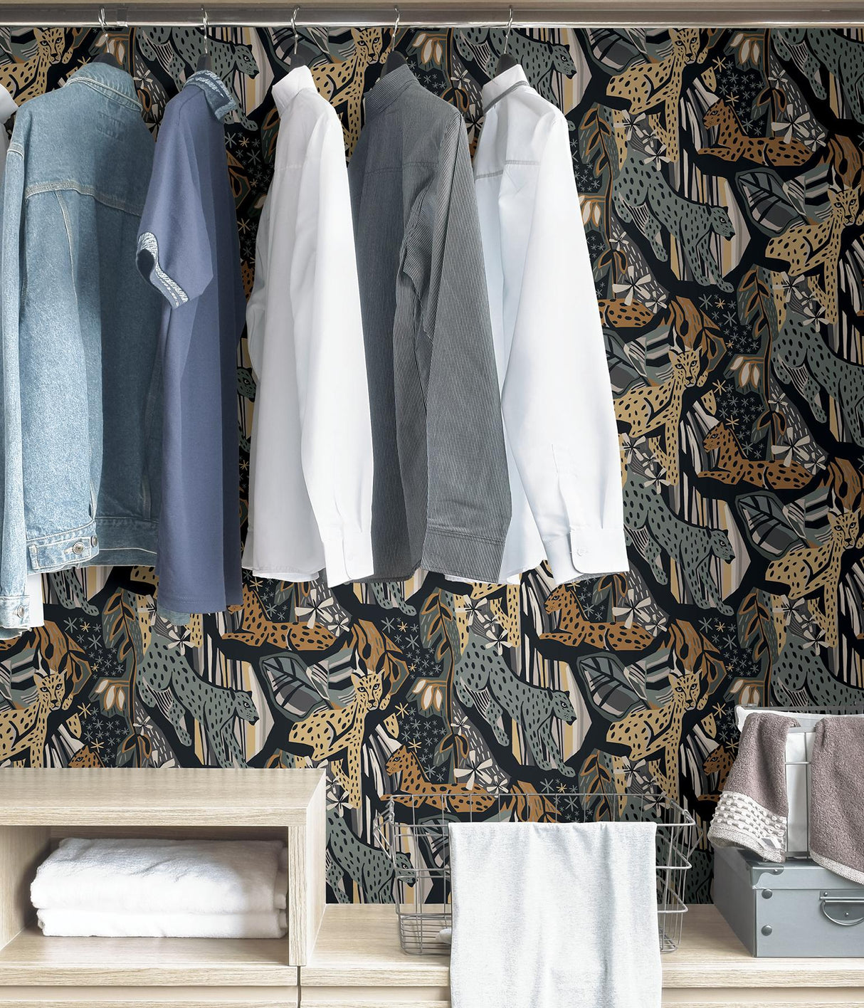 York Navy Gold Cat Nap Peel & Stick Wallpaper