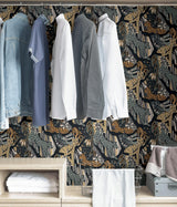 York Navy Gold Cat Nap Peel & Stick Wallpaper