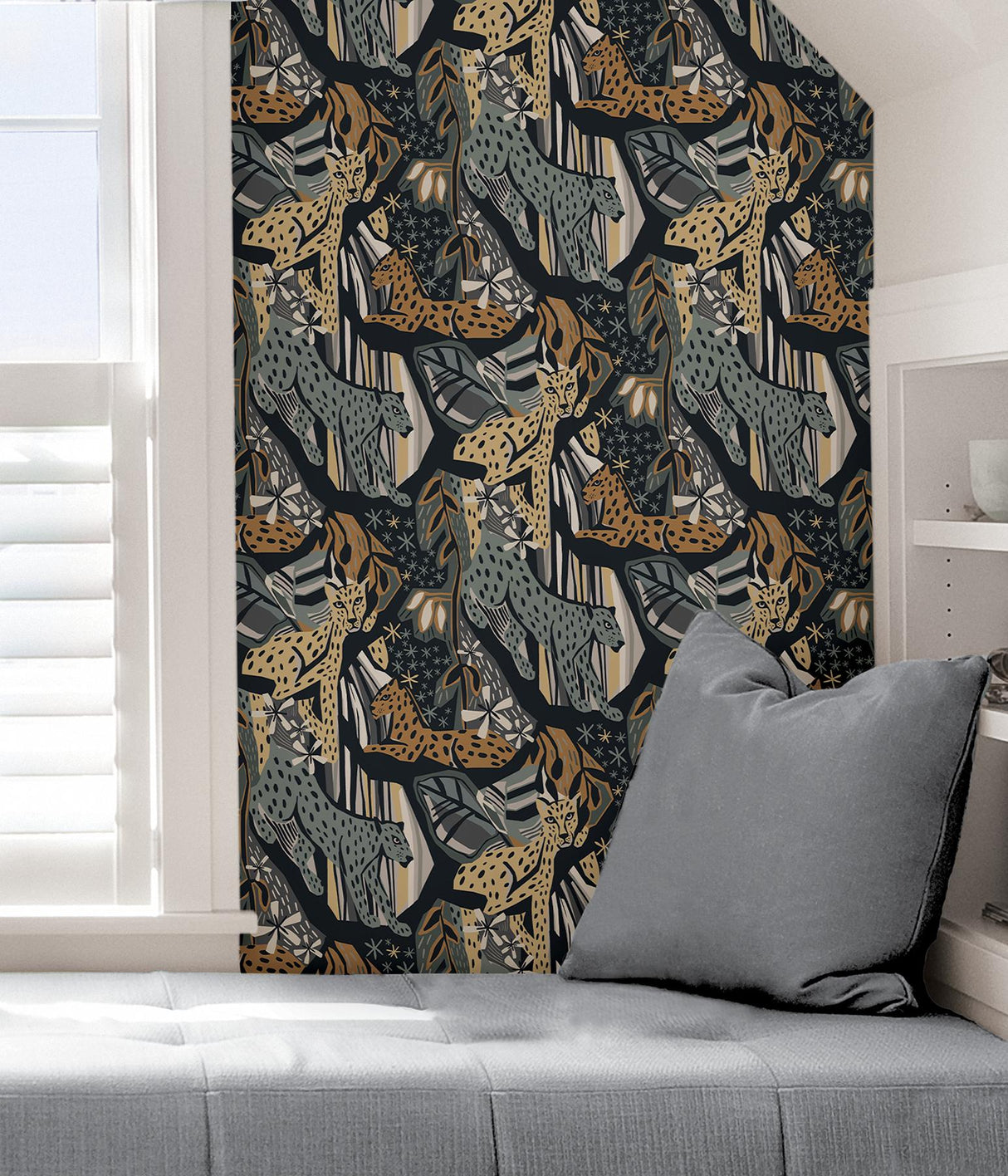 York Navy Gold Cat Nap Peel & Stick Wallpaper