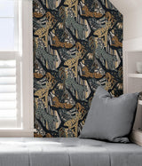 York Navy Gold Cat Nap Peel & Stick Wallpaper