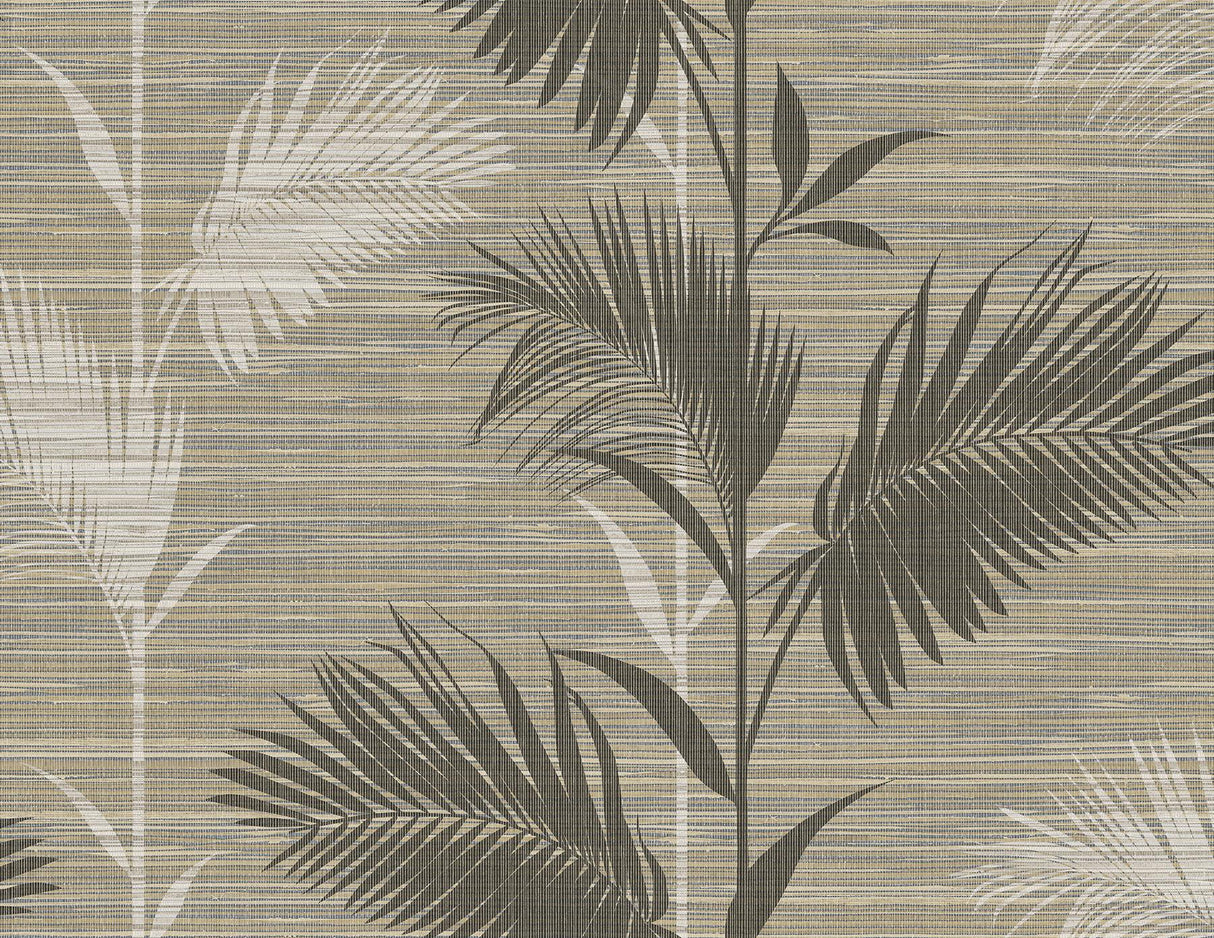 York Away On Holiday Brown Palm Wallpaper