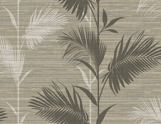 York Away On Holiday Brown Palm Wallpaper