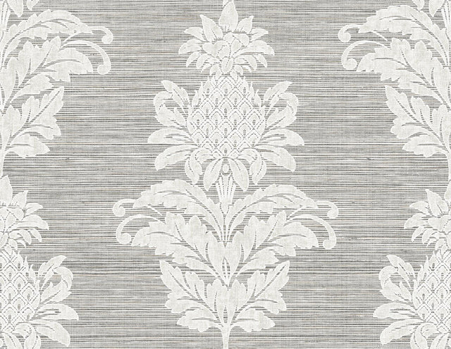 York Pineapple Grove Gold Damask Wallpaper
