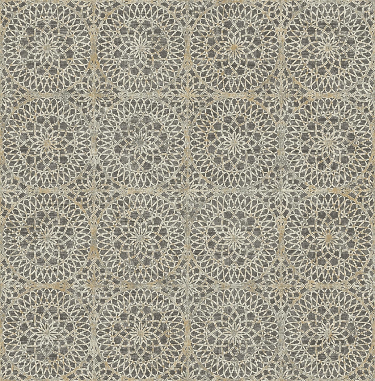 York Twist Brown Medallion Wallpaper