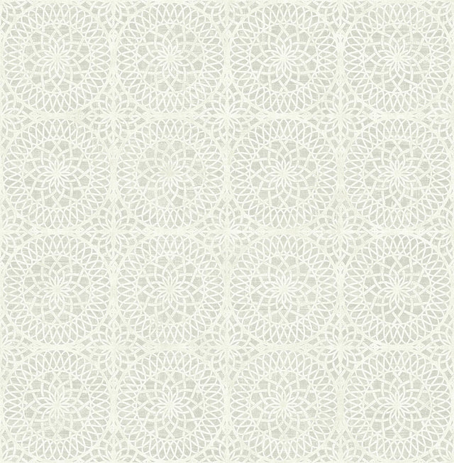 York Twist Pewter Medallion Wallpaper