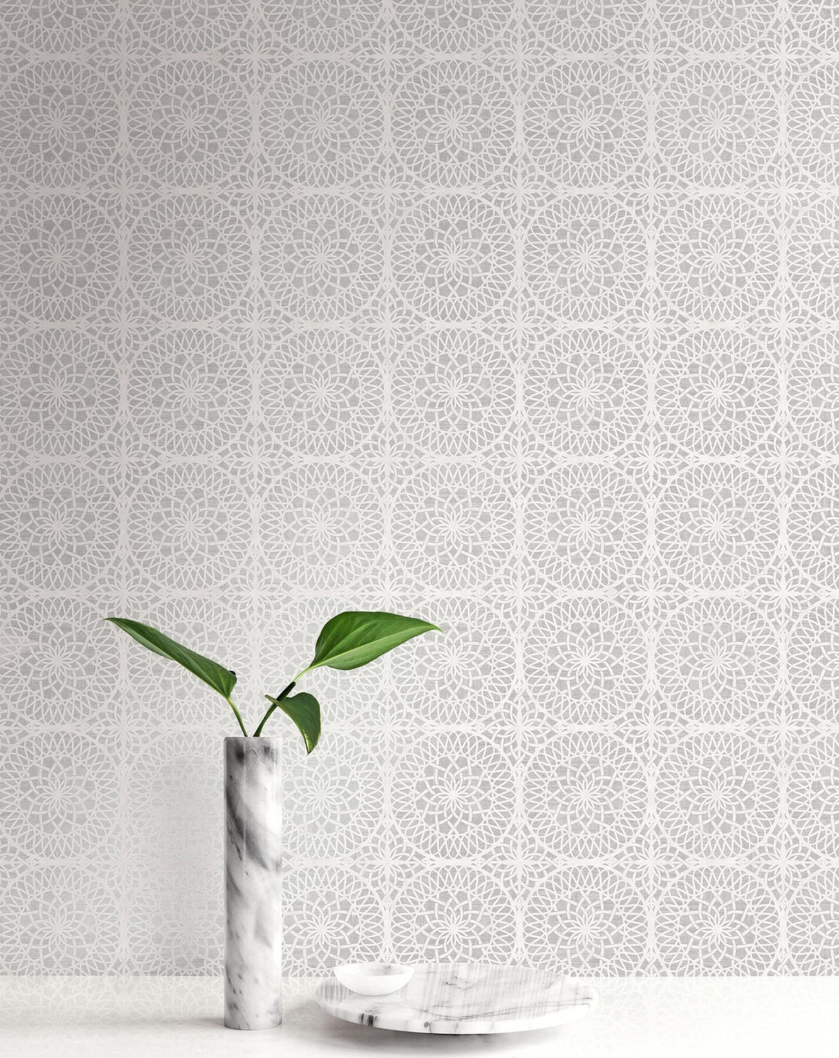 York Twist Pewter Medallion Wallpaper