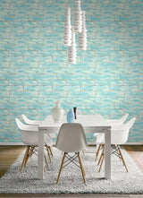 York Shipwreck Aquamarine Wood Wallpaper