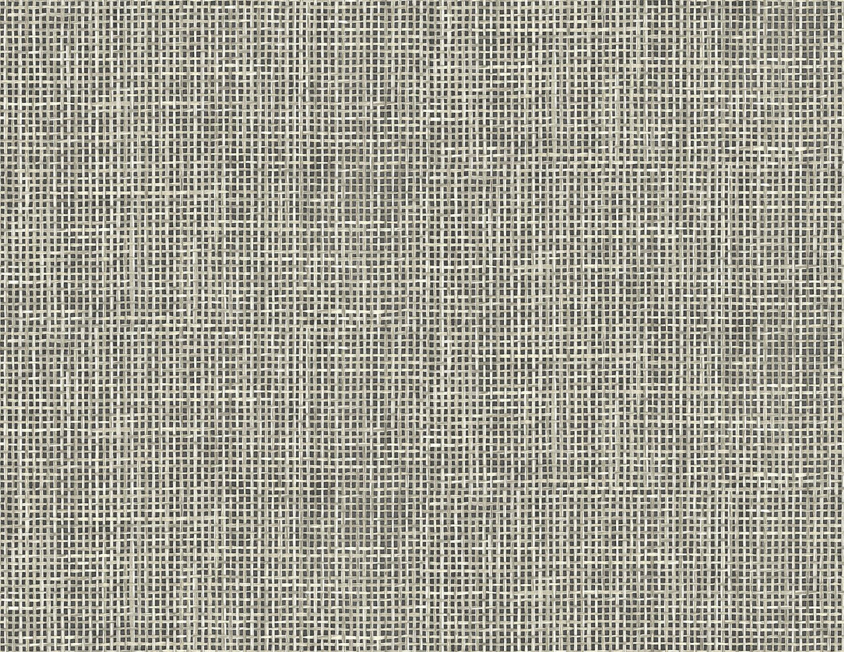 York Woven Summer Charcoal Grid Wallpaper