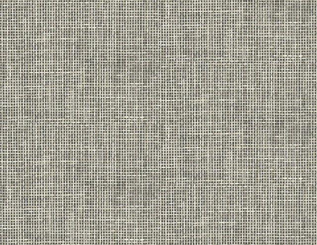 York Woven Summer Charcoal Grid Wallpaper