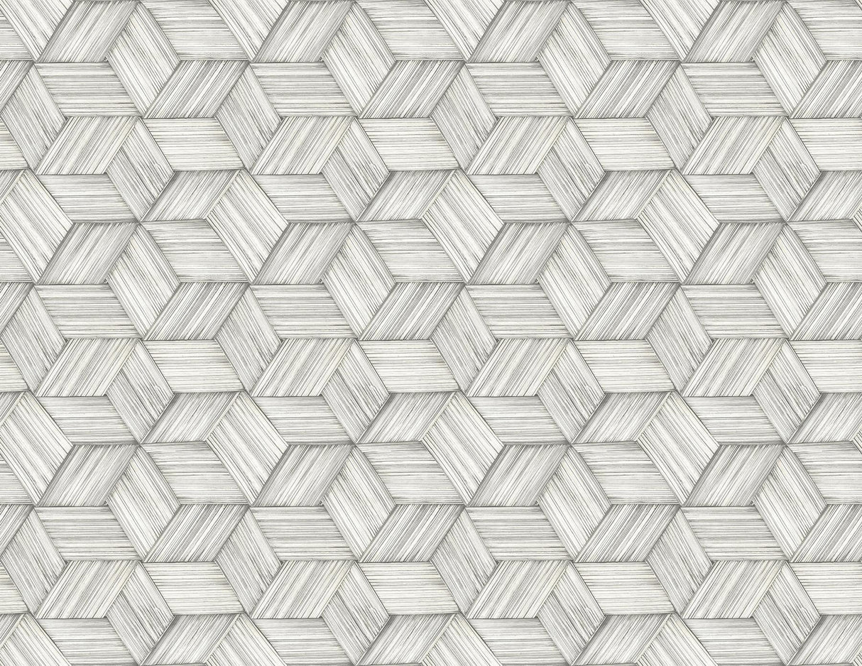 York Intertwined Grey Geometric Wallpaper