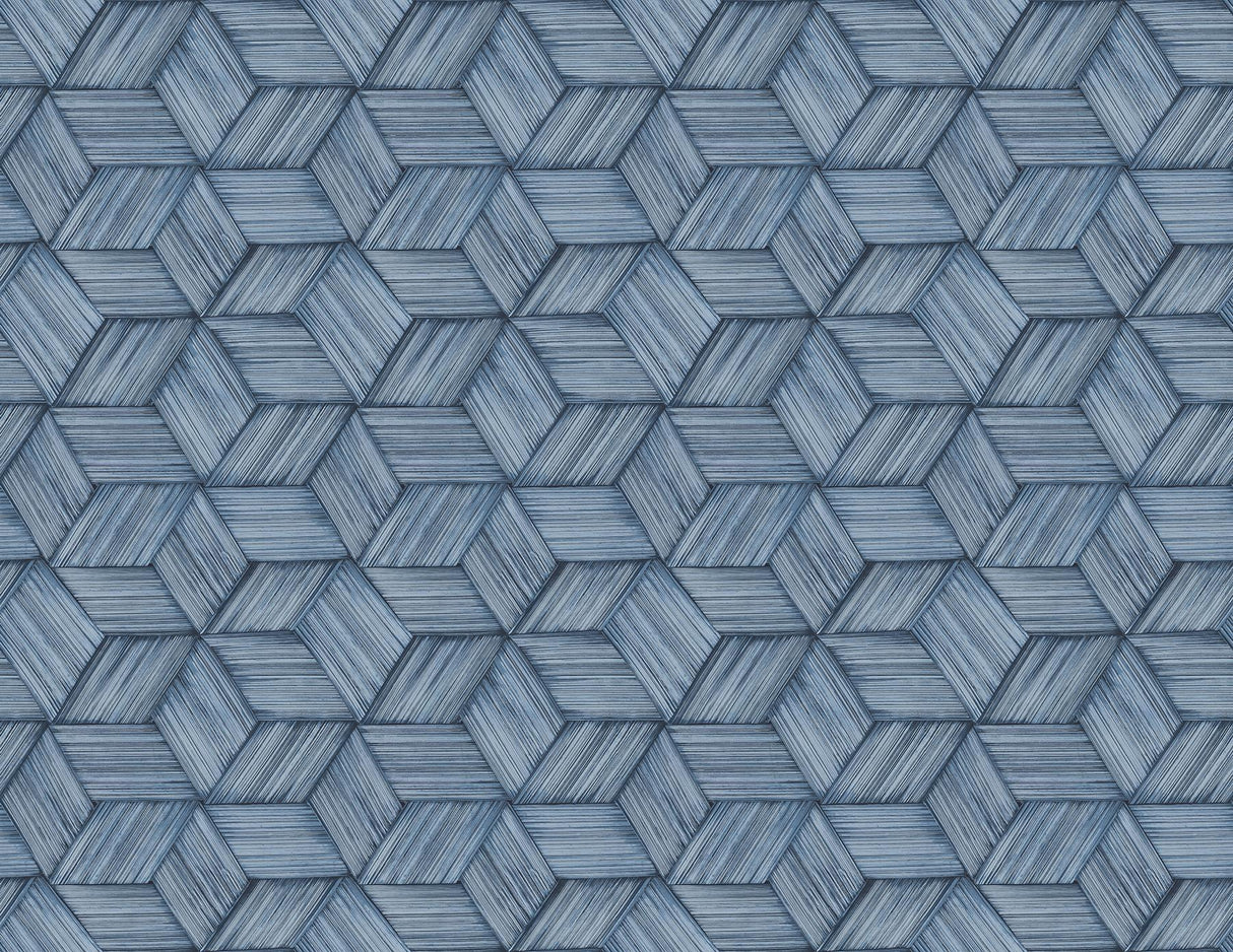 York Intertwined Blue Geometric Wallpaper