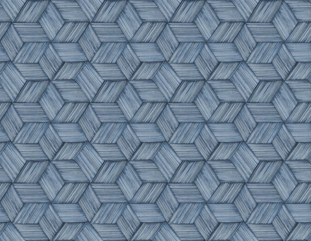 York Intertwined Blue Geometric Wallpaper