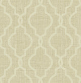 York Geometric Jute Gold Quatrefoil Wallpaper