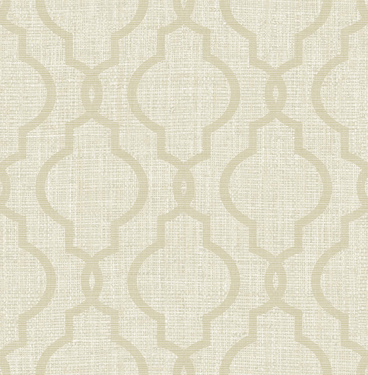 York Geometric Jute Taupe Quatrefoil Wallpaper
