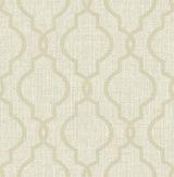 York Geometric Jute Taupe Quatrefoil Wallpaper