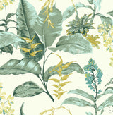 York Maui Green Botanical Wallpaper