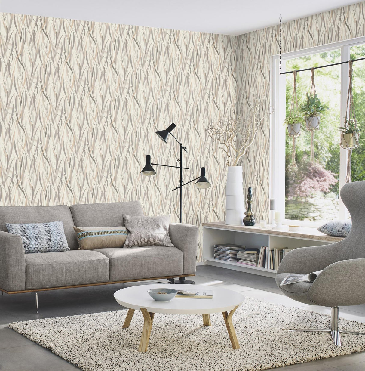 York Sway Neutral Botanical Wallpaper