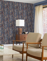York Sway Blue Botanical Wallpaper