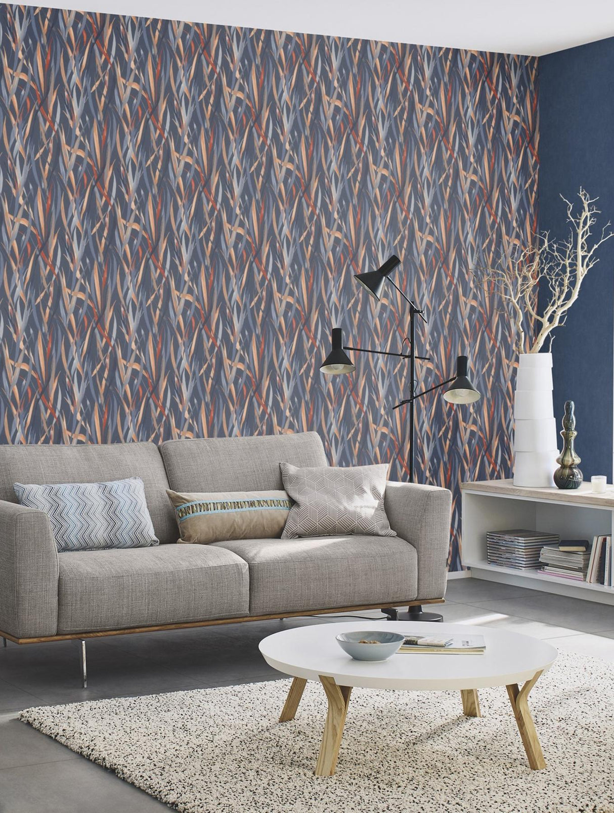 York Sway Blue Botanical Wallpaper