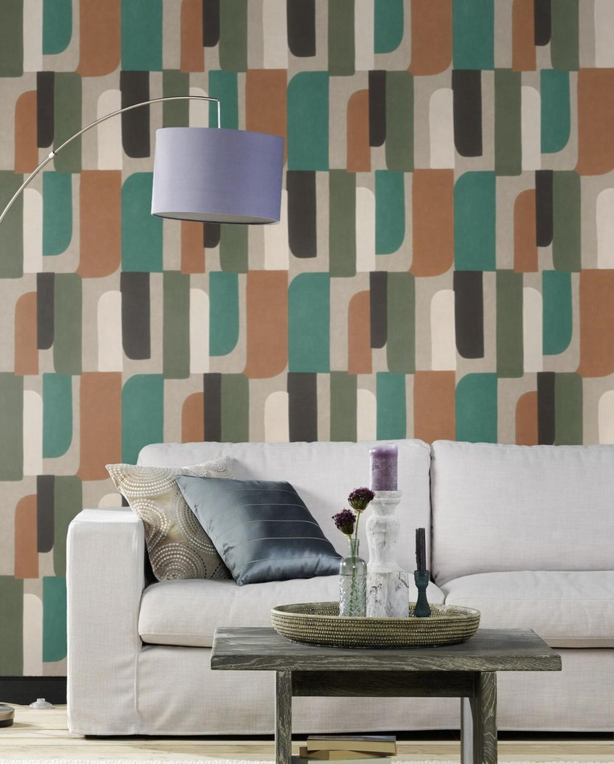 York Derain Green Geometric Wallpaper