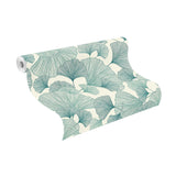 York Waft Teal Ginkgo Wallpaper