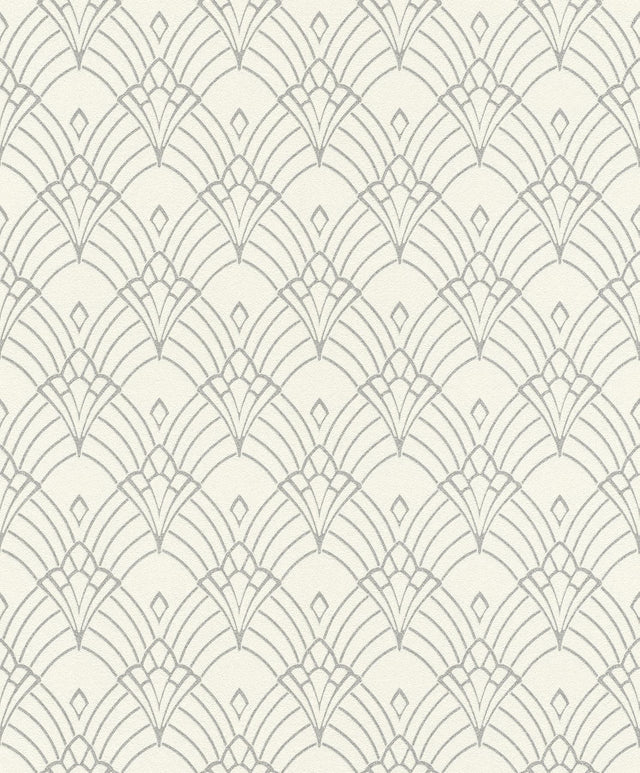 York Rooney White Fan Wallpaper