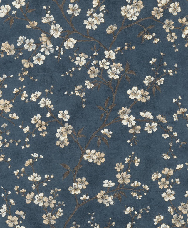 York Tsubomi Blue Cherry Blossom Wallpaper