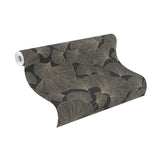 York Waft Black Ginkgo Wallpaper