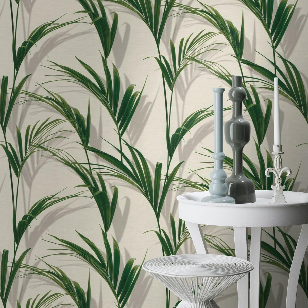 York Cyperus Grey Reed Wallpaper