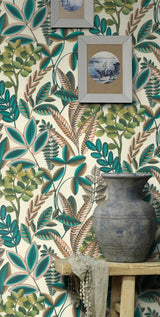 York Liani Cream Painterly Botanical Wallpaper
