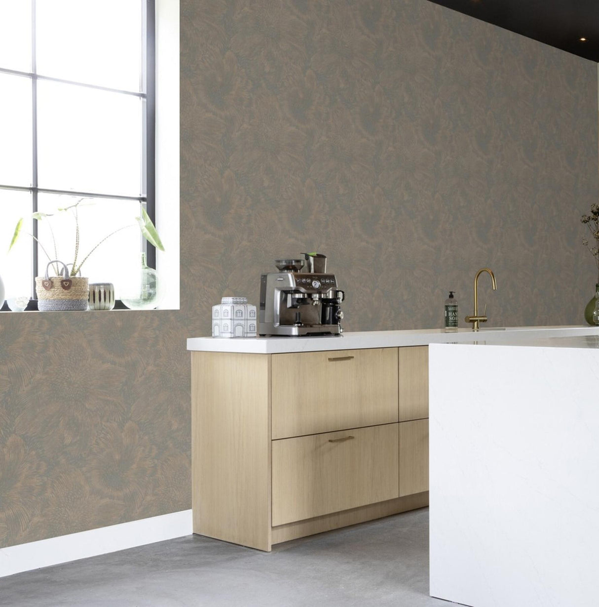 York Purser Copper Abstract Wallpaper