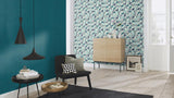 York Dorwin Blue Geometric Wallpaper