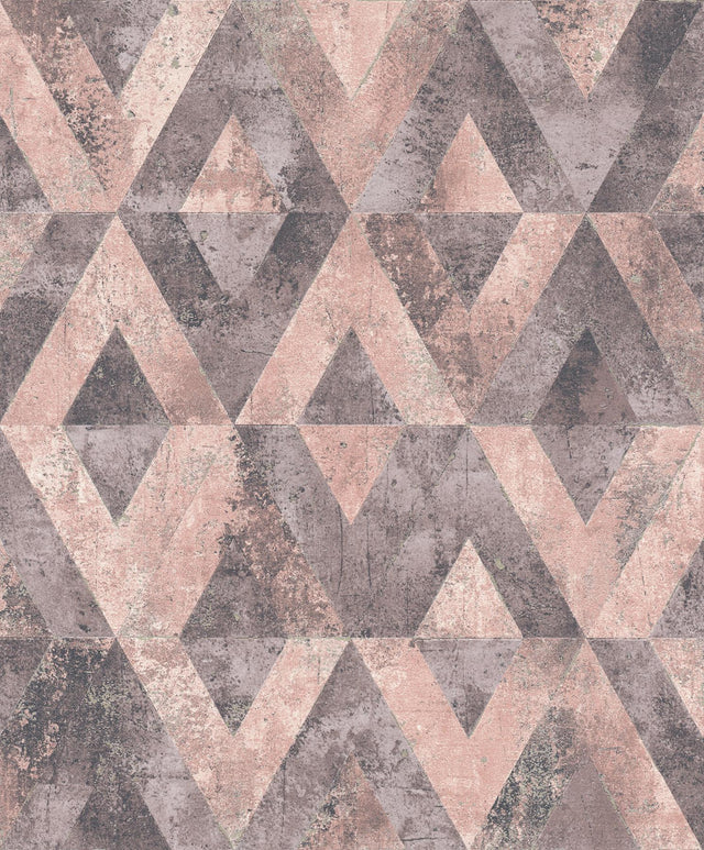 York Shikhar Raspberry Geometric Wallpaper