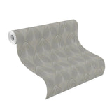 York Tirsuli Grey Ogee Wallpaper