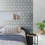 York Tirsuli Grey Ogee Wallpaper