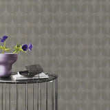 York Tirsuli Grey Ogee Wallpaper