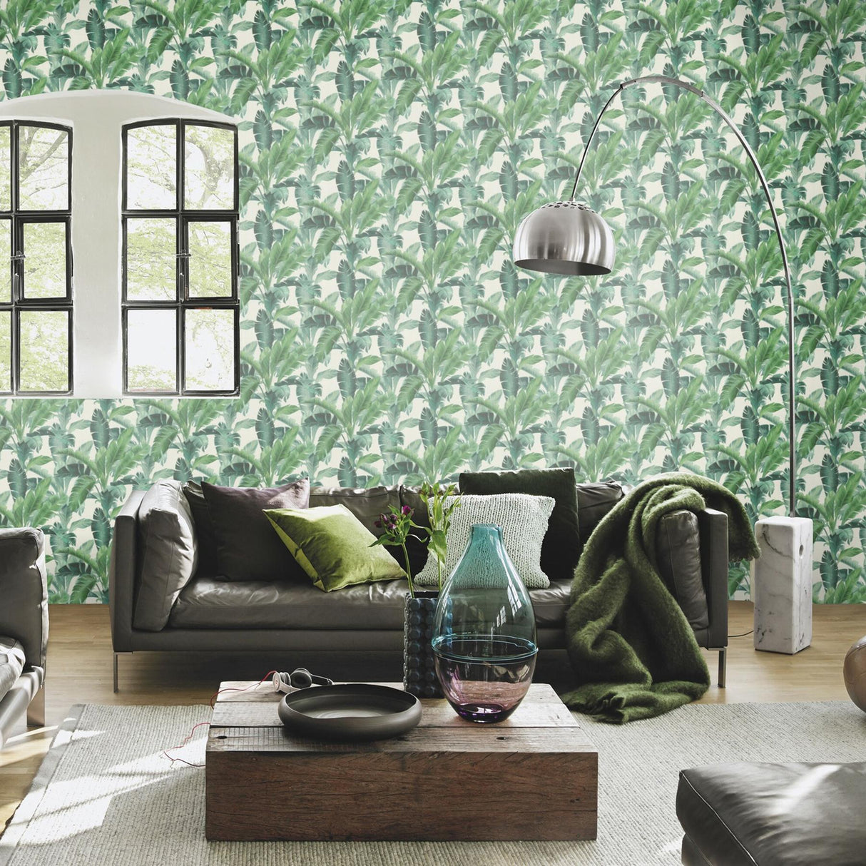 York Orissa Green Palm Frond Wallpaper