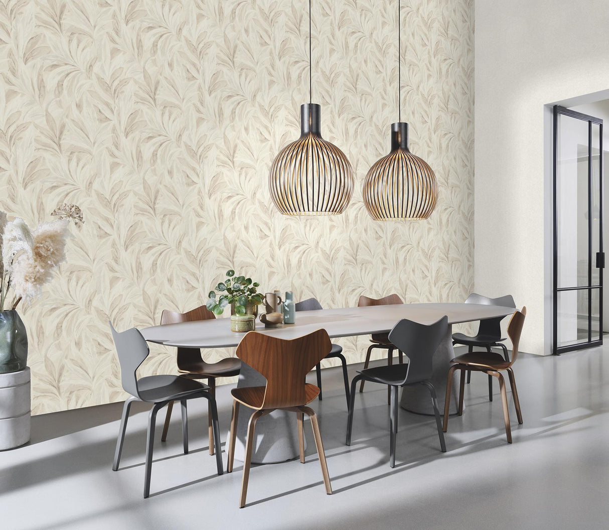 York Rennie Ivory Leaves Wallpaper