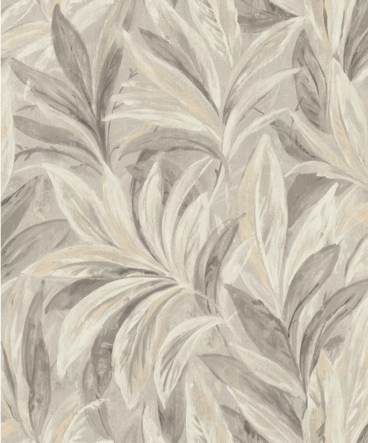 York Rennie Grey Leaves Wallpaper