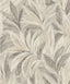 York Rennie Grey Leaves Wallpaper