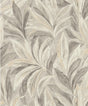 York Rennie Grey Leaves Wallpaper