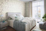 York Rennie Grey Leaves Wallpaper