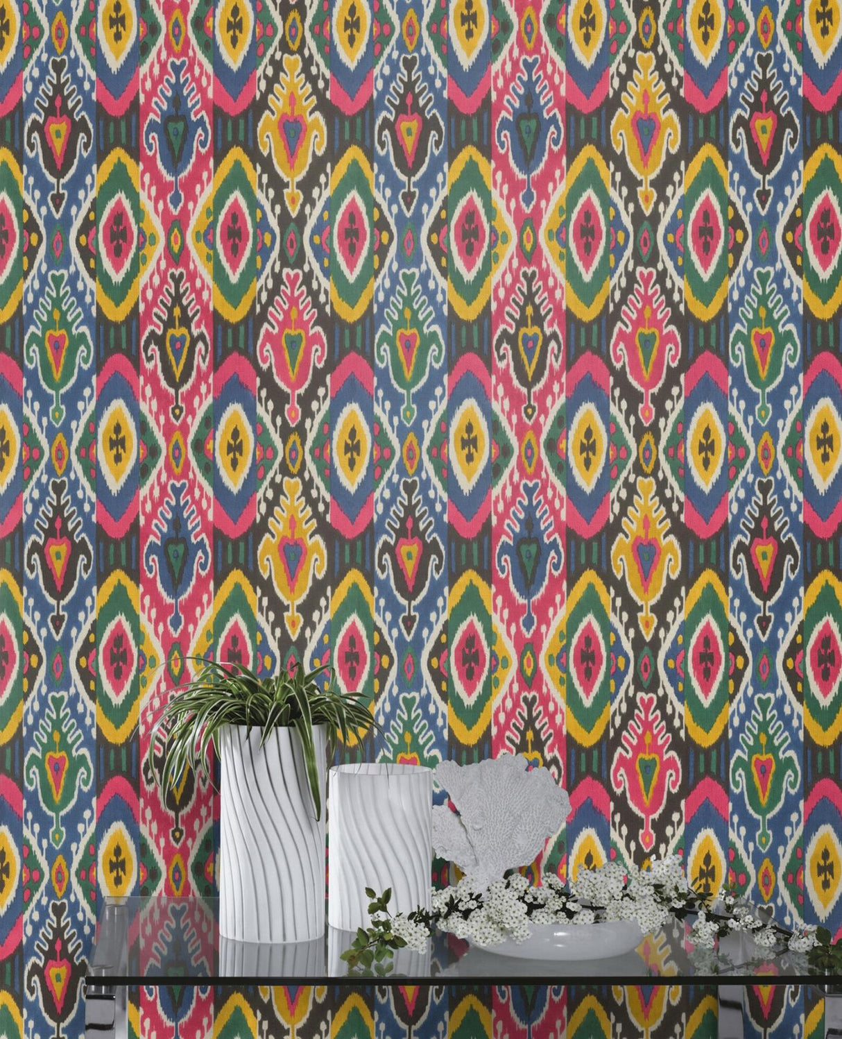 York Villon Multicolor Ikat Wallpaper