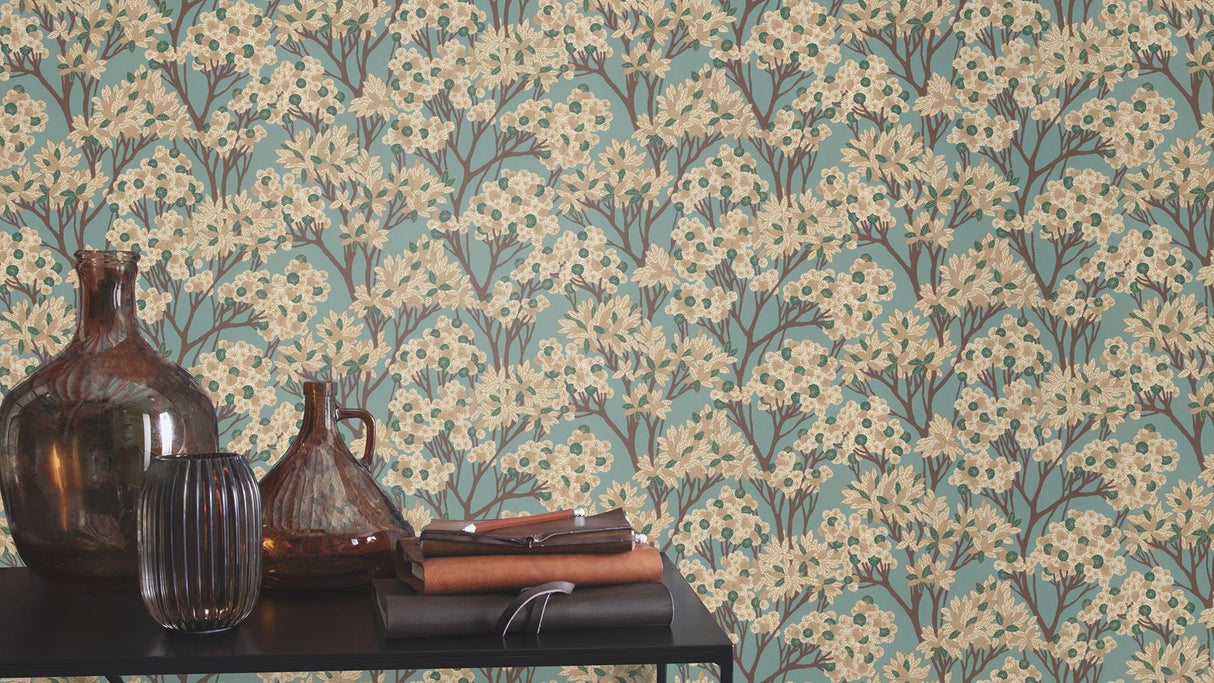 York Stickley Sky Blue Tree Wallpaper