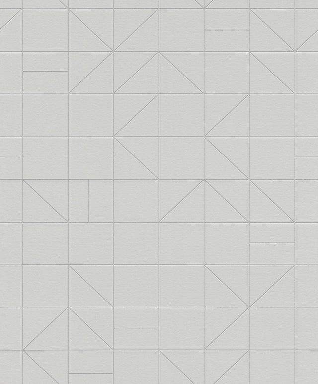York Teague Silver Geometric Wallpaper