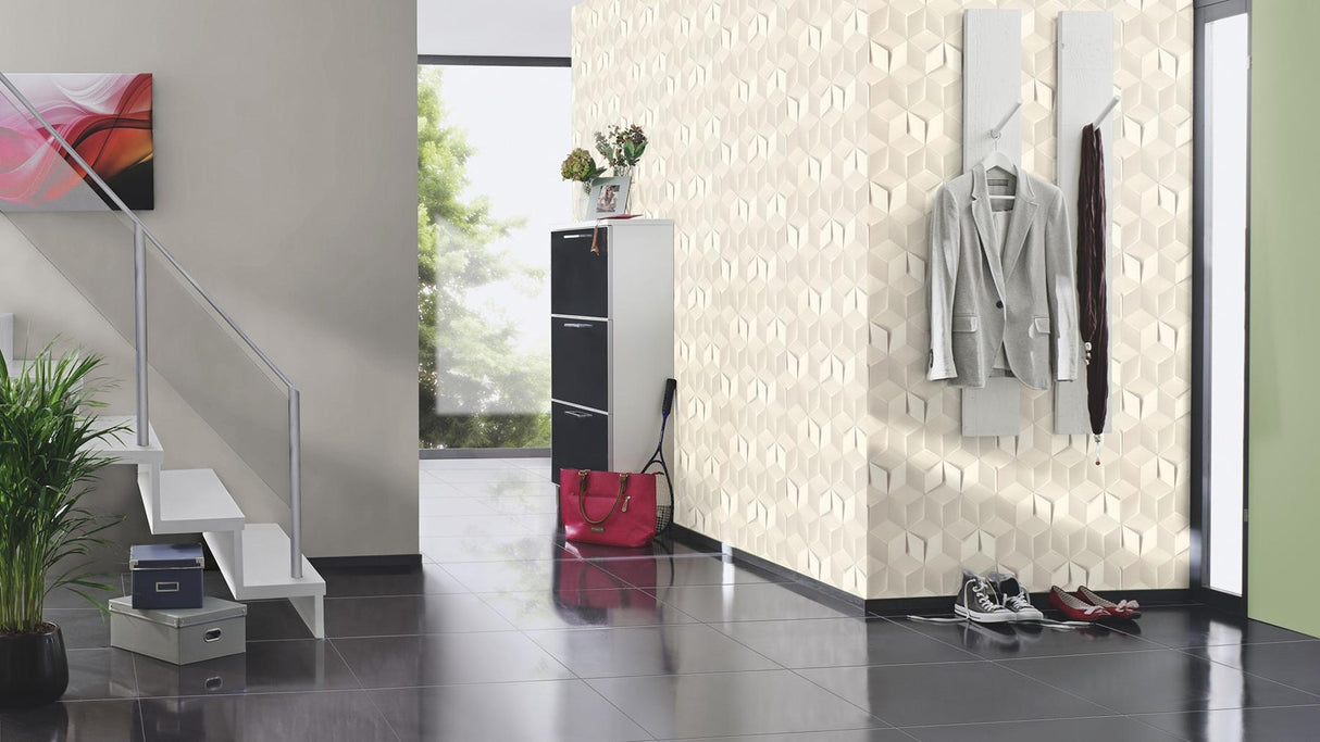 York Catteau Off-White Cube Wallpaper